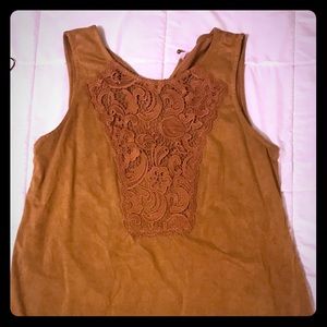 Super soft suede dress in camel